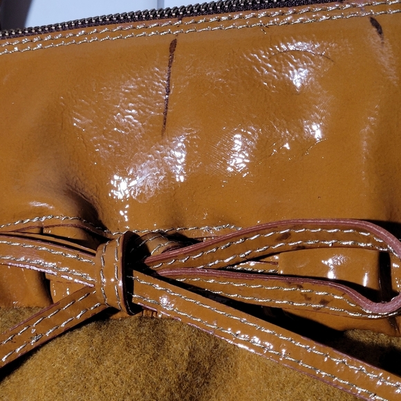 SOFIA C. Made in Italy  Leather Wool Satchel Purse Medium Size - Picture 3 of 10